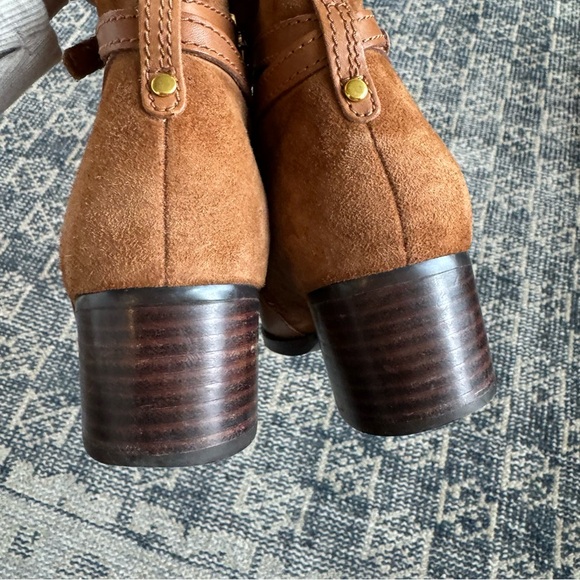 Lauren Ralph Lauren Damara Booties in Cognac Brown Leather & Suede size 8 - Picture 15 of 16